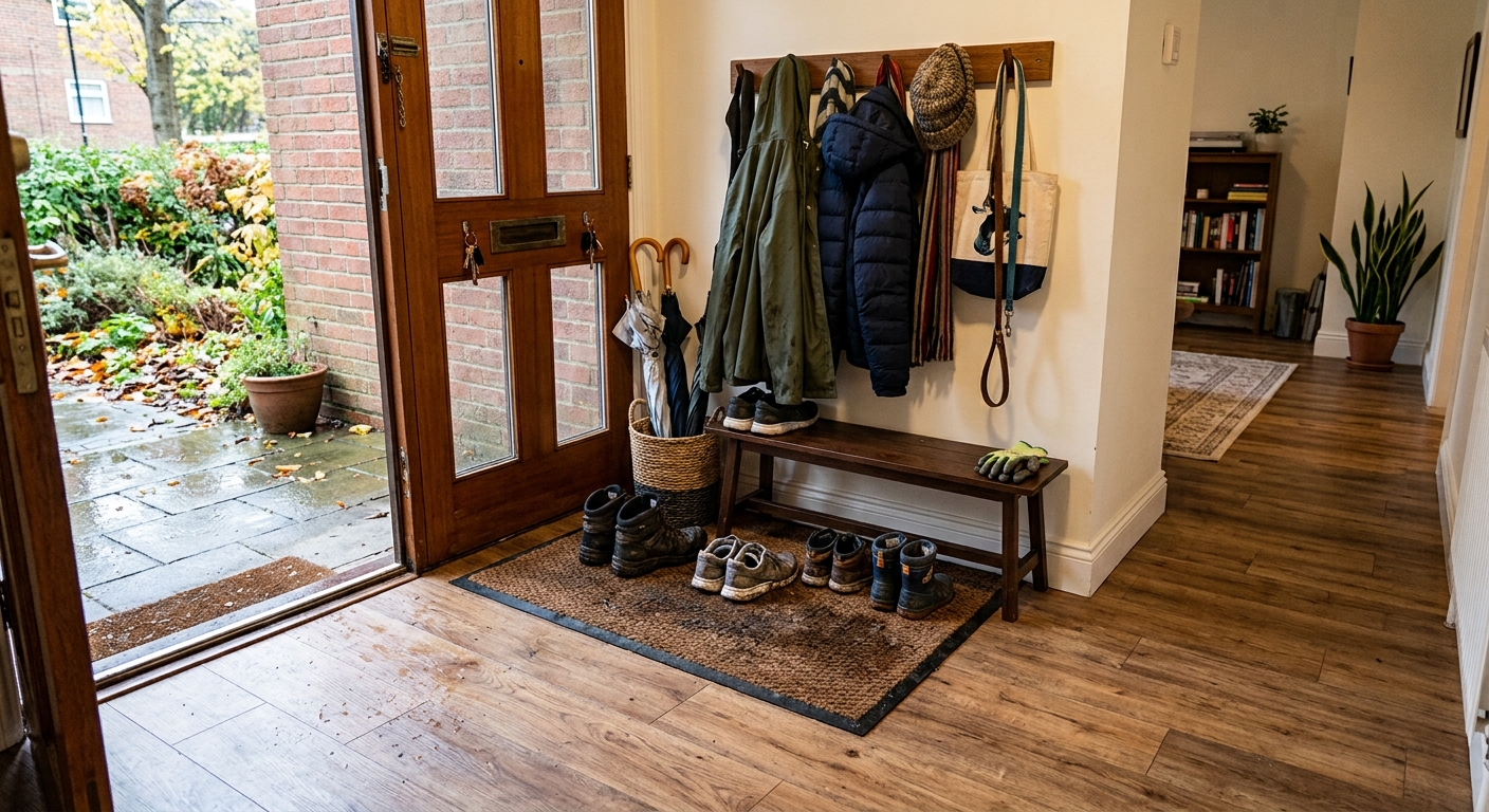 Laminate flooring in a practical entryway
